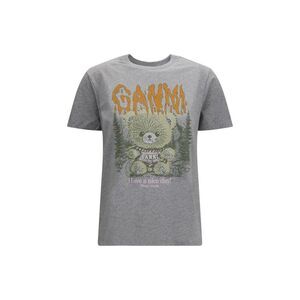 Ganni Gray Cotton Women's T-Shirt